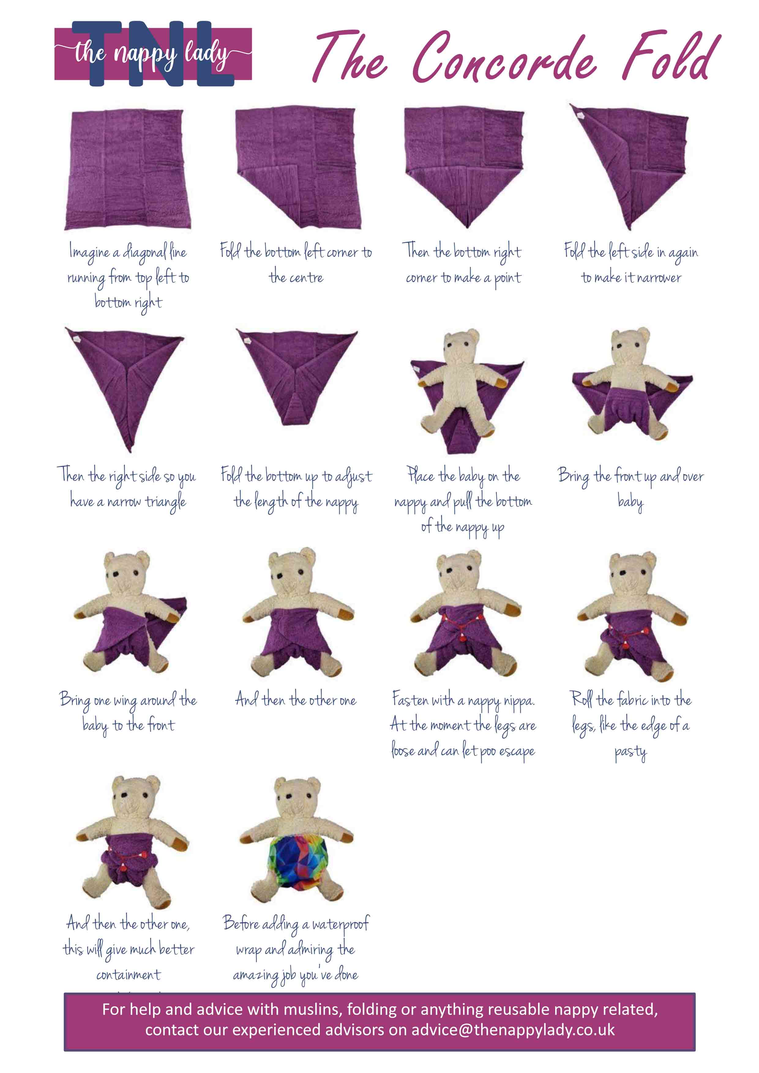 Photo guide on how to fold a terry square