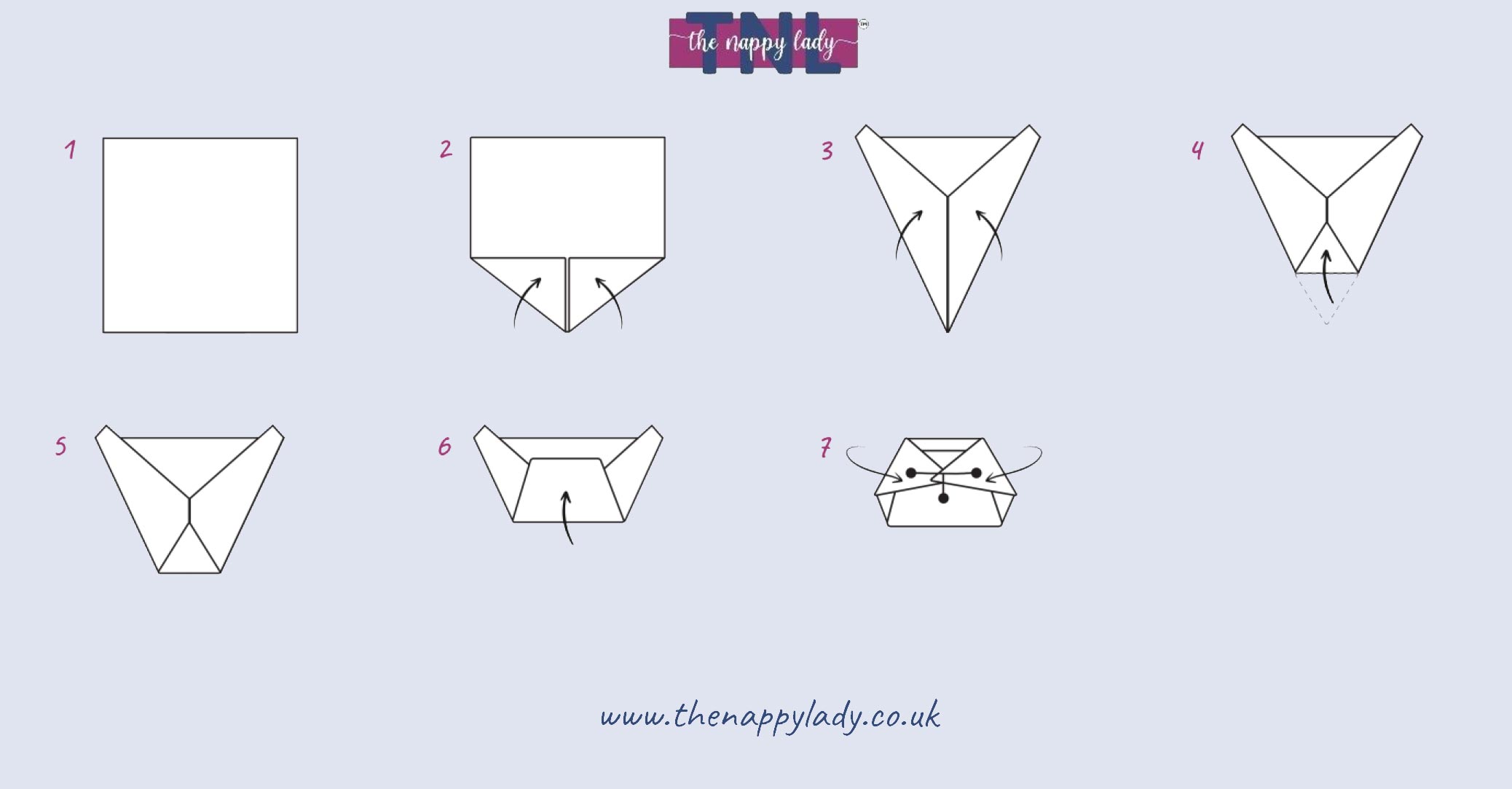 folding guide for the concorde terry nappy fold