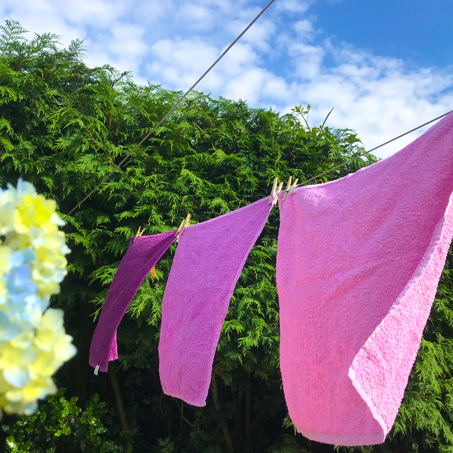 nappies drying on a washing line