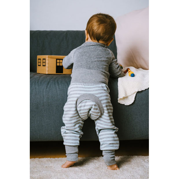 image of a baby wearing split crotch trousers for EC