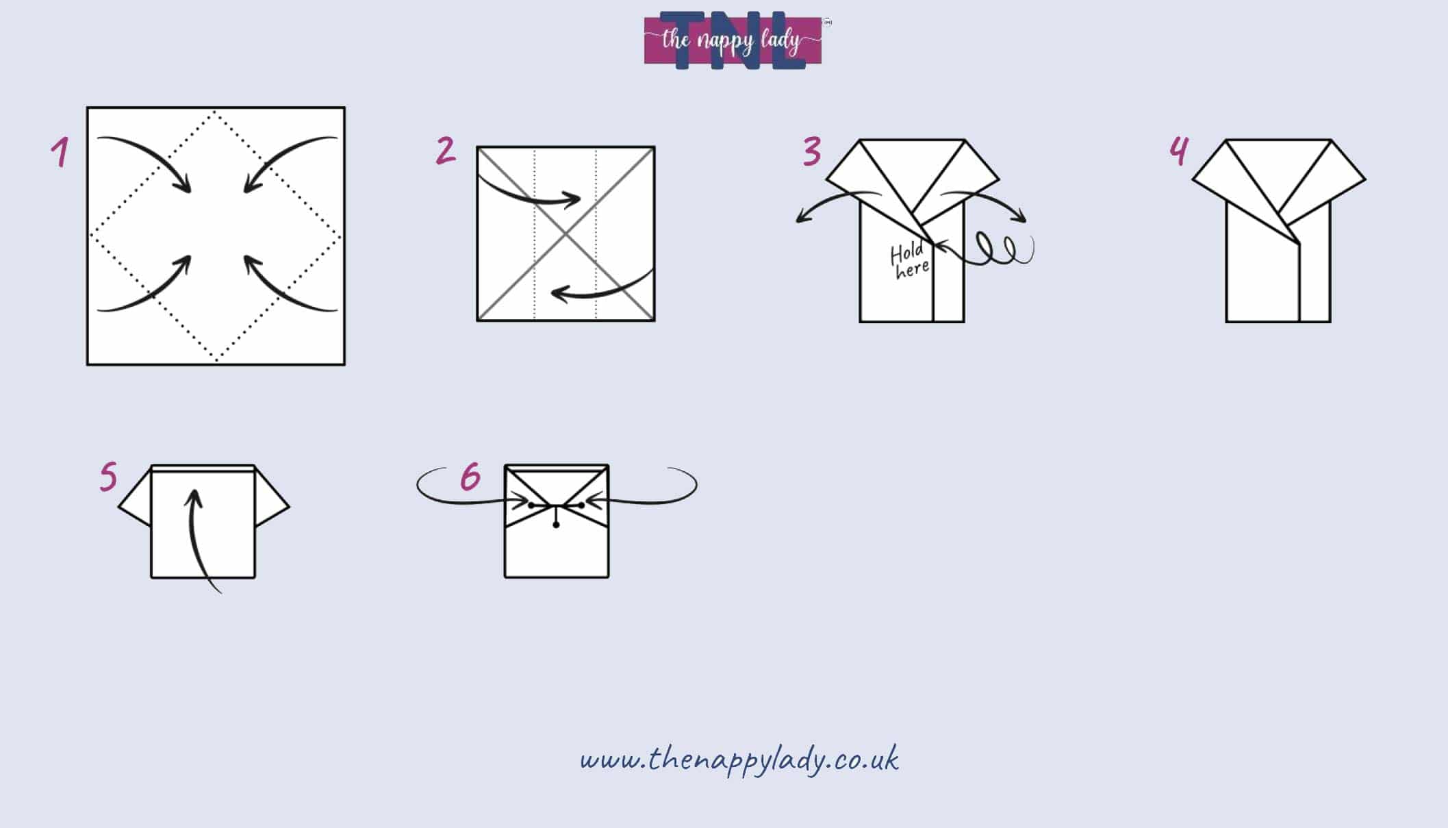 folding guide for the jo terry nappy fold