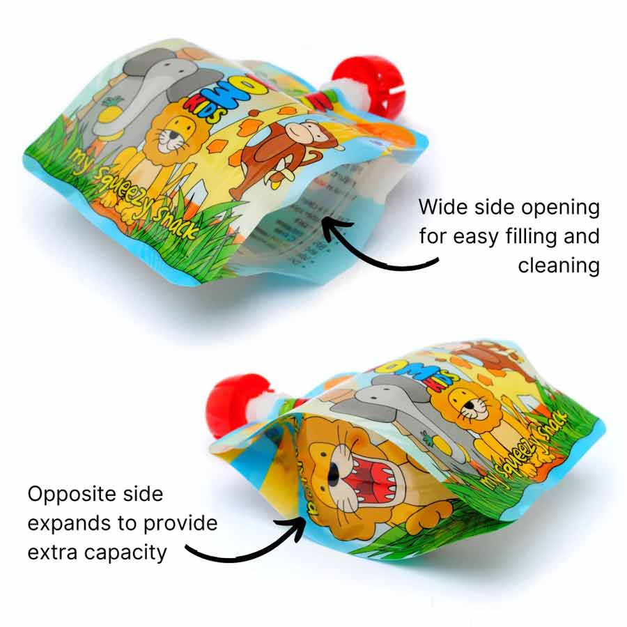Nom Nom Reusables Animal Pouches- 4 Pack