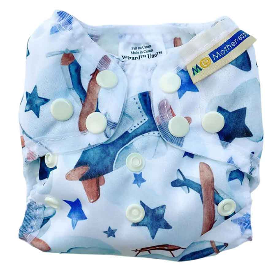 Natural Cotton Newborn Wizard Uno All-In-One Nappy by Mother-ease