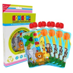 Nom Nom Reusables Animal Pouches- 4 Pack