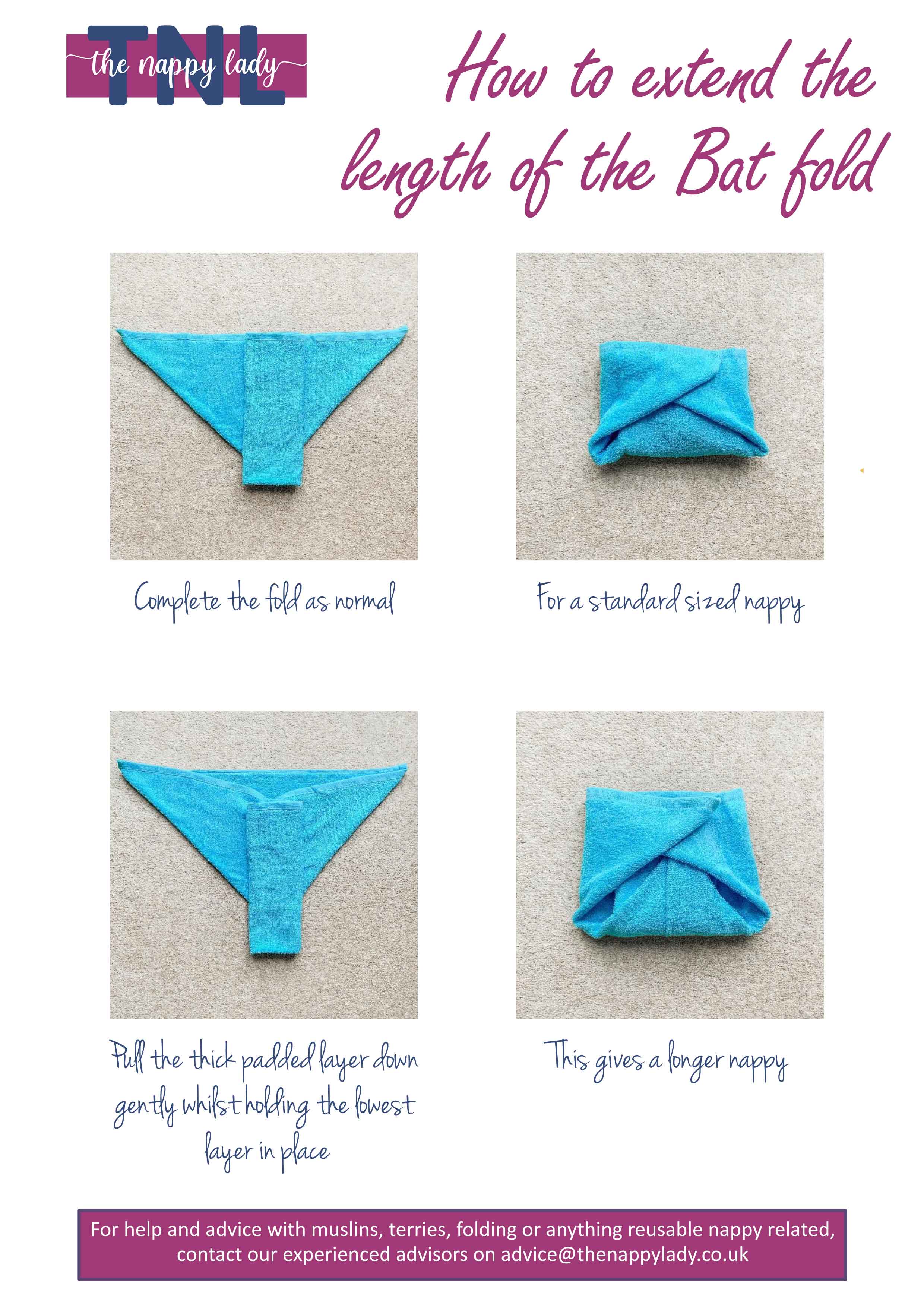 Bat Fold Terry Square Fold By The Nappy Lady